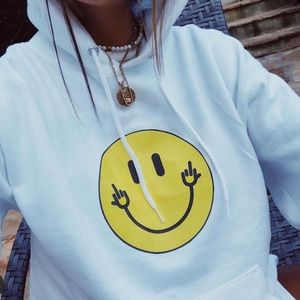 Smiley face middle finger sweatshirt